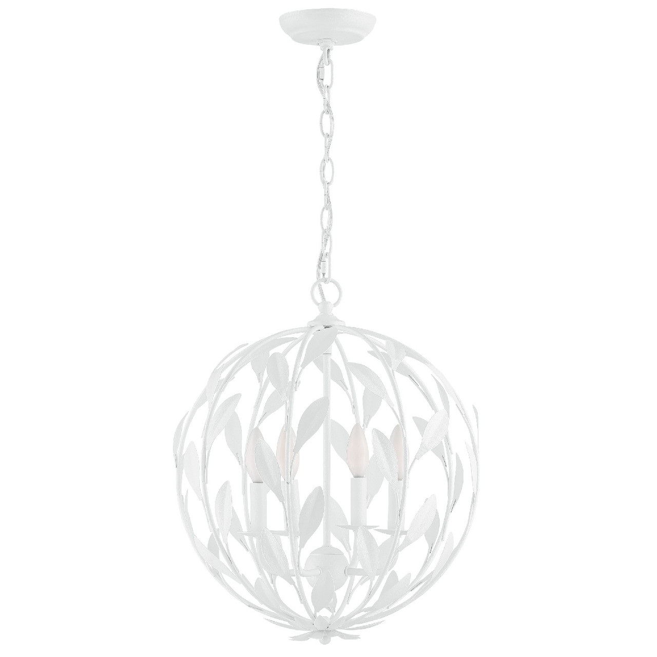 CRYSTORAMA 504-MT Broche 4 Light Matte White Chandelier