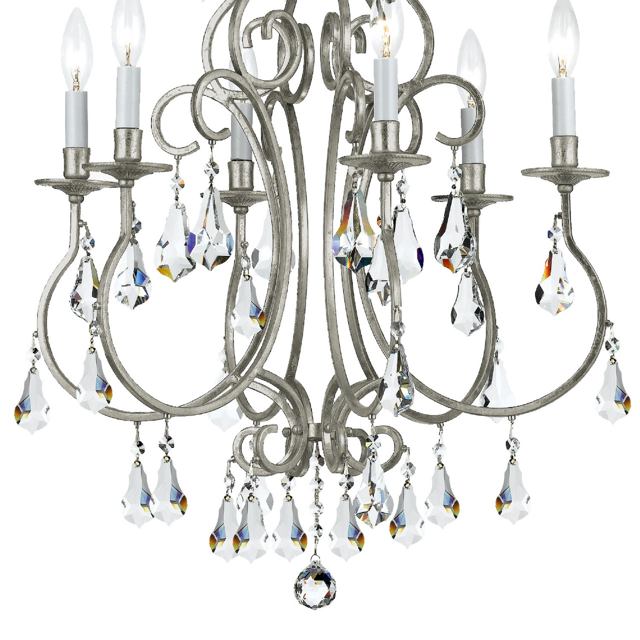 CRYSTORAMA 5016-OS-CL-S Ashton EX 6 Light Olde SilverChandelier