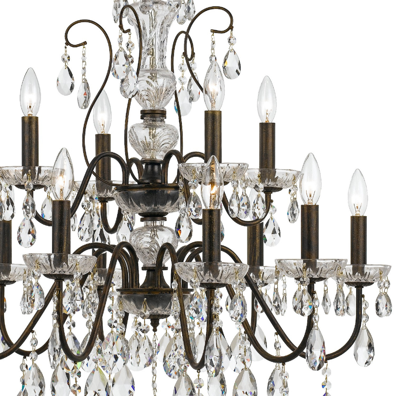 CRYSTORAMA 3029-EB-CL-S Butler 12 Light Clear Crystal English Bronze Chandelier