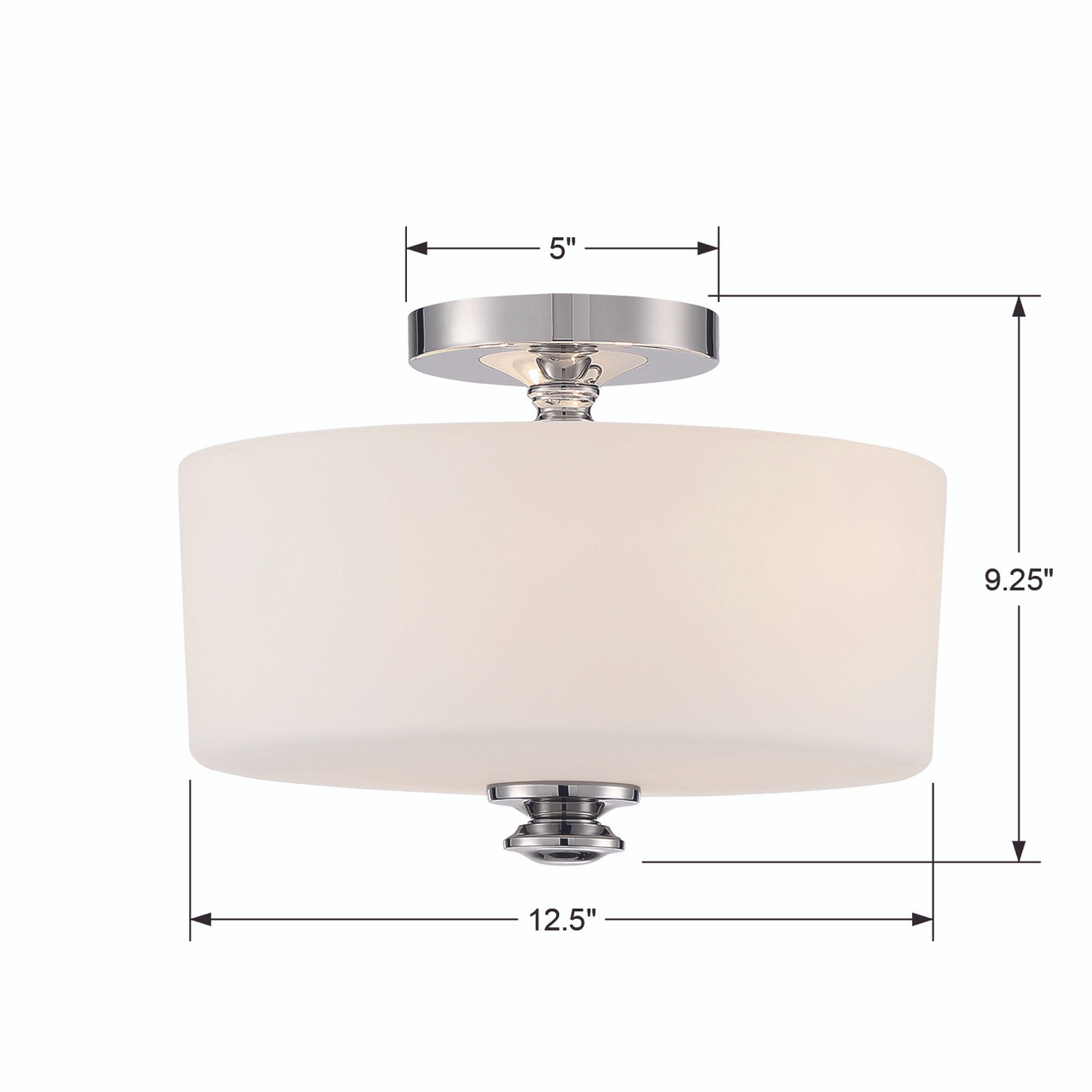 CRYSTORAMA TRA-A3302-PN Travis 2 Light Polished Nickel Ceiling Mount