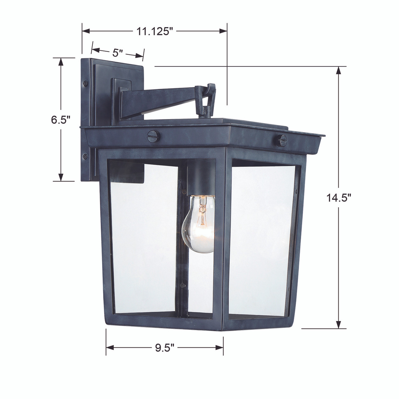 CRYSTORAMA BEL-A8062-GE Belmont 1 Light Graphite Wall Mount