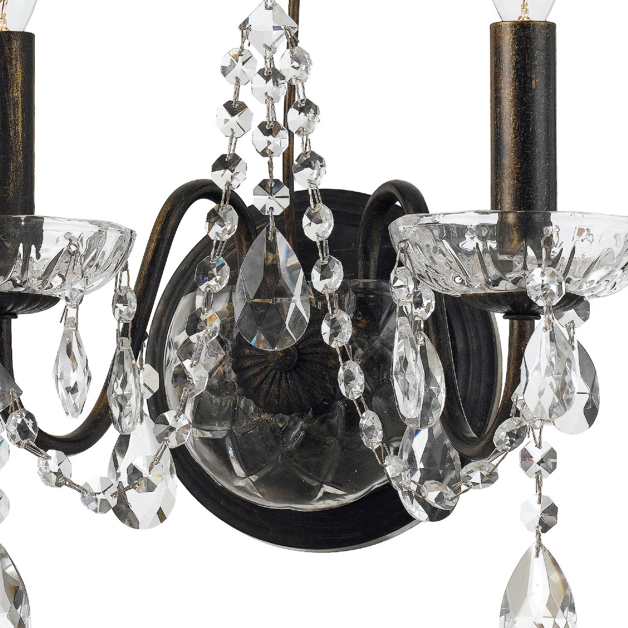 CRYSTORAMA 3022-EB-CL-S Butler 2 Light Clear Crystal English Bronze Sconce