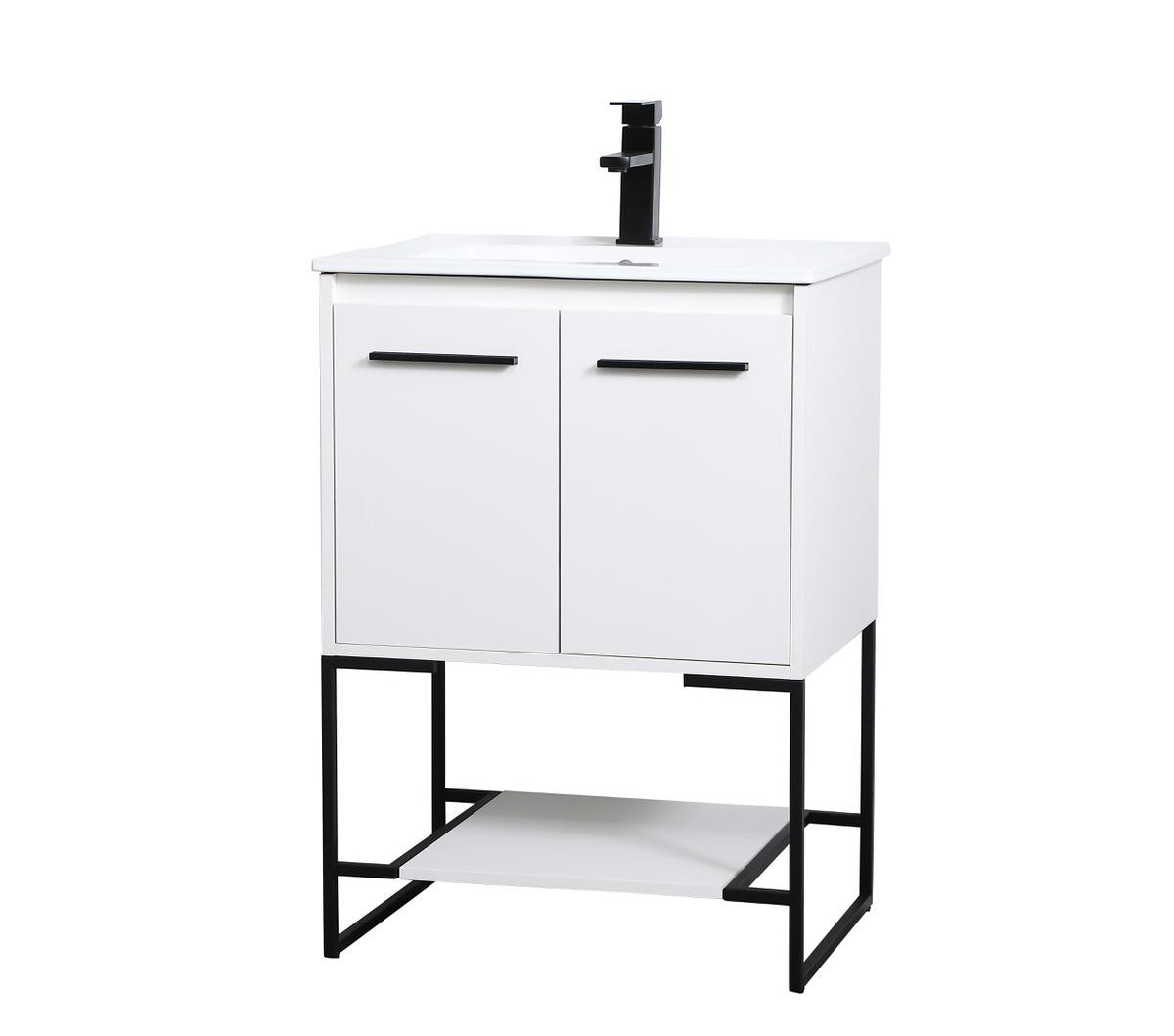 ELEGANT DECOR VF42024WH 24 inch  Single Bathroom Vanity in White