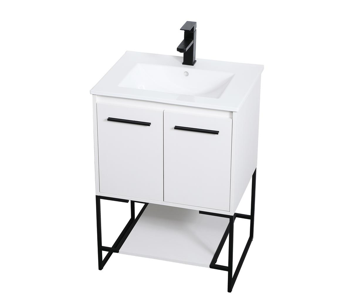ELEGANT DECOR VF42024WH 24 inch  Single Bathroom Vanity in White