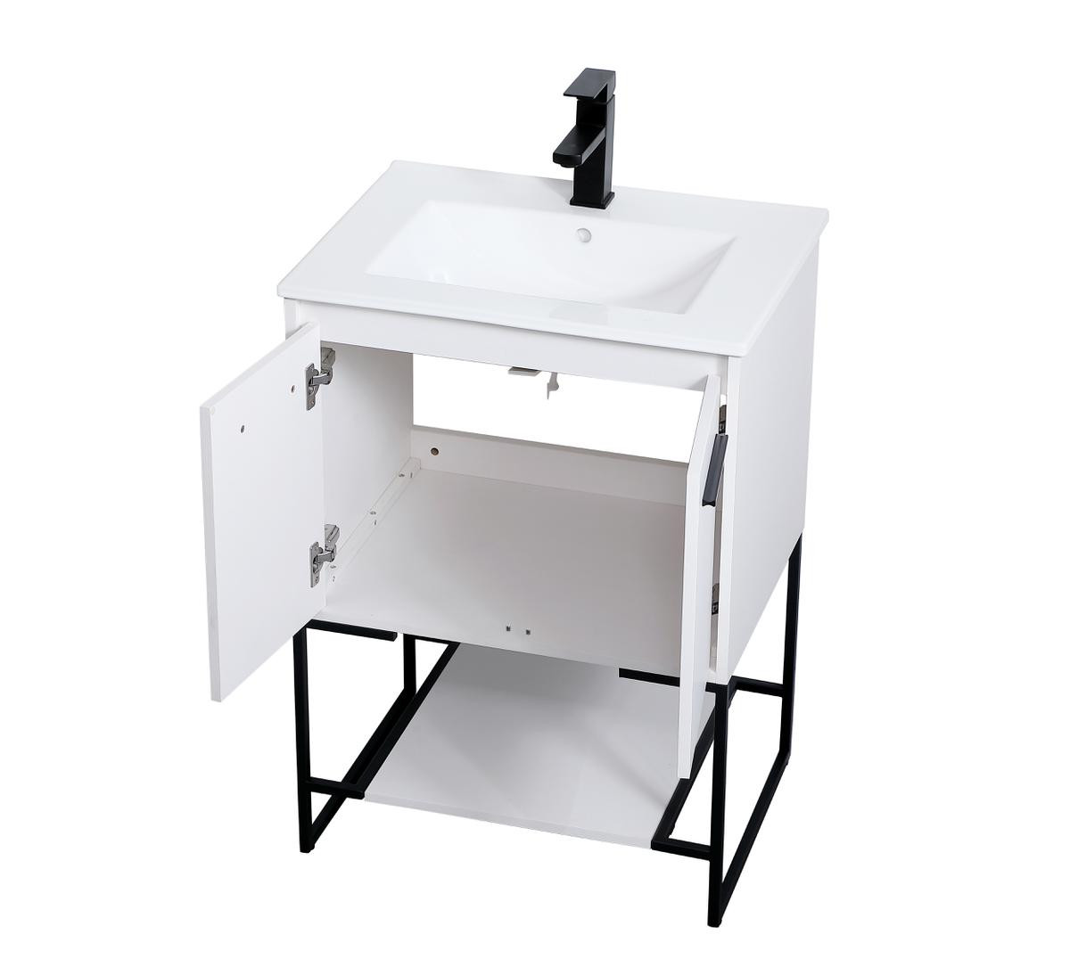 ELEGANT DECOR VF42024WH 24 inch  Single Bathroom Vanity in White
