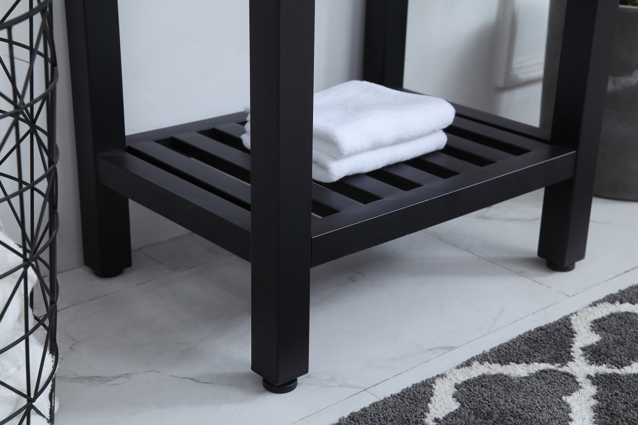 ELEGANT DECOR VF14018BK 18 inch Single Bathroom Metal Vanity in Black