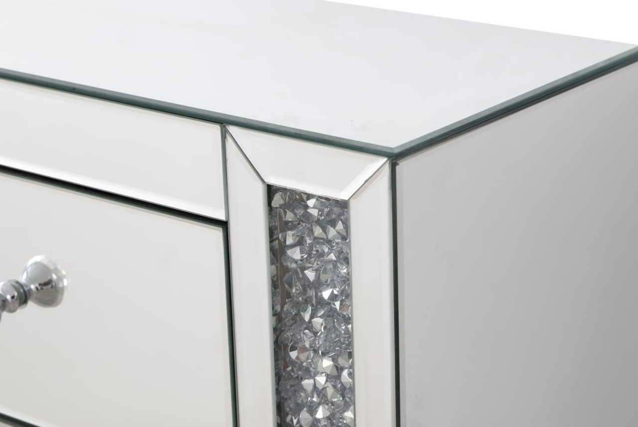 ELEGANT DECOR MF92058 60 in silver crystal mirrored credenza ELEGANT DECOR MF92058 60 in silver crystal mirrored credenza