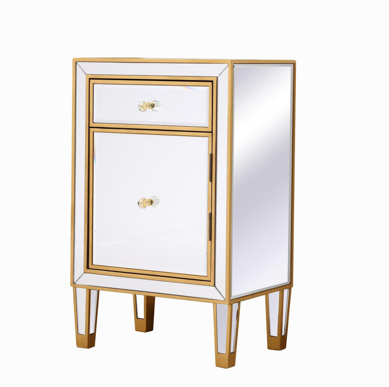 Elegant Decor MF72035G End table 1 drawer 18in. W x 13in. D x 29in. H in gold