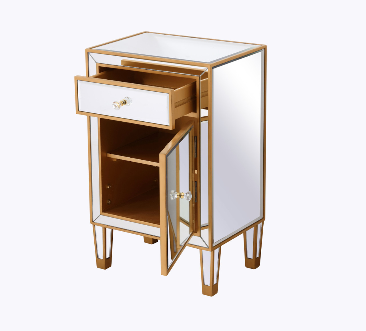 Elegant Decor MF72035G End table 1 drawer 18in. W x 13in. D x 29in. H in gold
