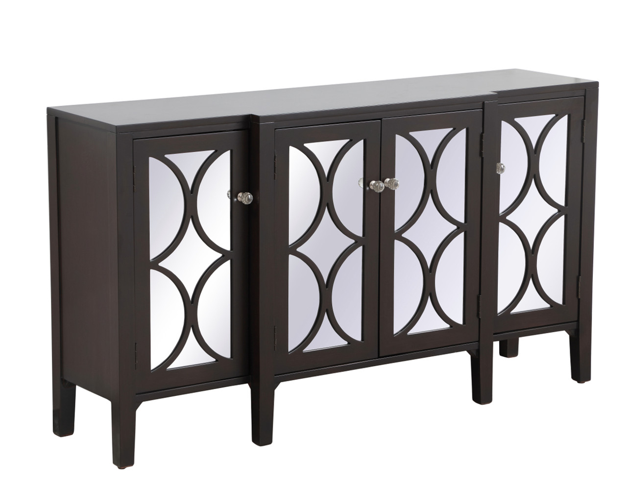 ELEGANT DECOR MF82001DT 60 inch mirrored credenza in Dark Walnut