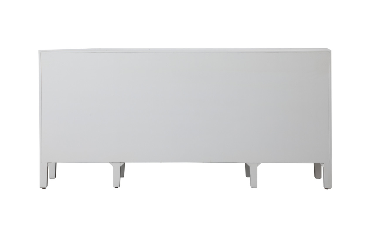 ELEGANT DECOR MF82111WH 72 inch mirrored credenza in White