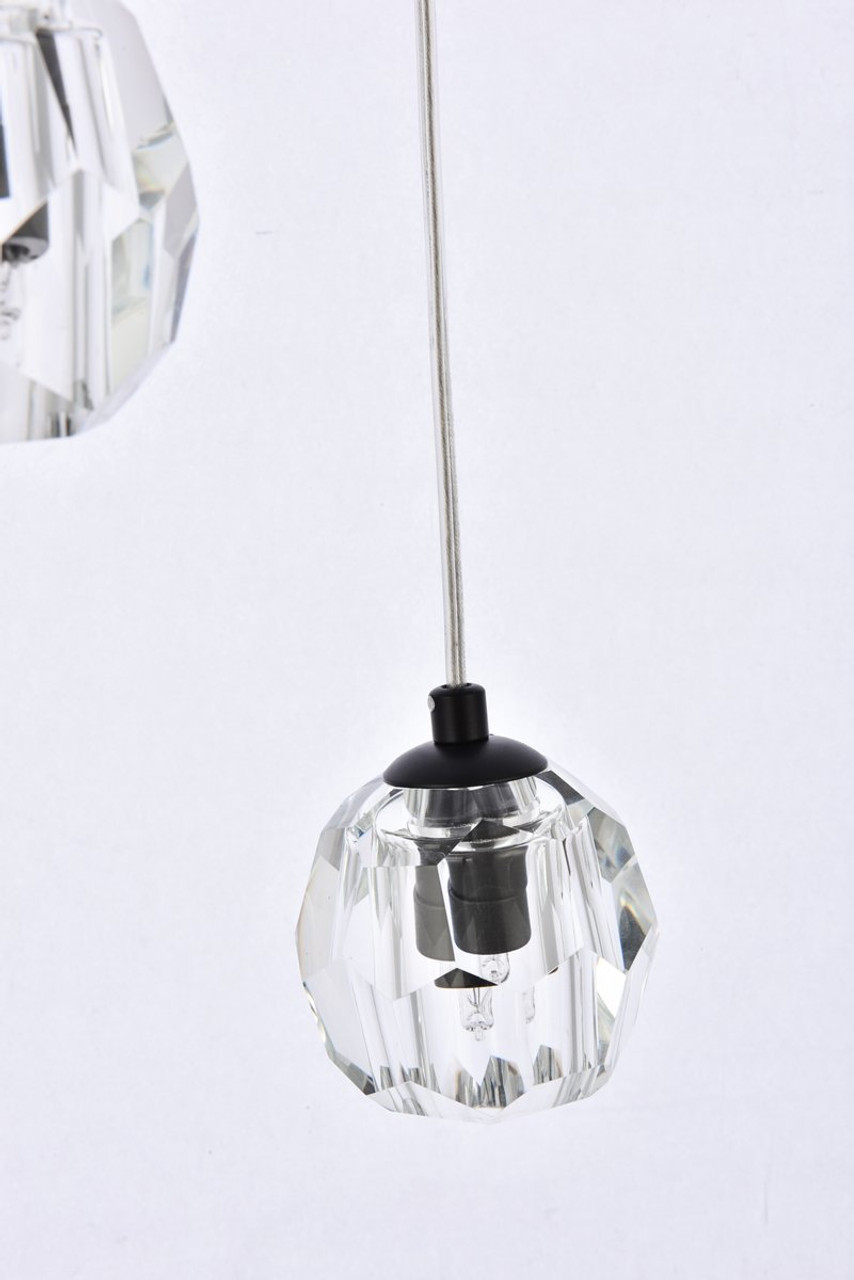 Elegant Lighting 3505D12BK Eren 3 lights Black pendant