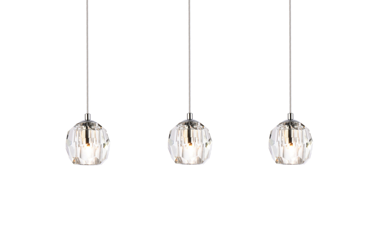 Elegant Lighting 3505D28C Eren 3 lights Chrome pendant