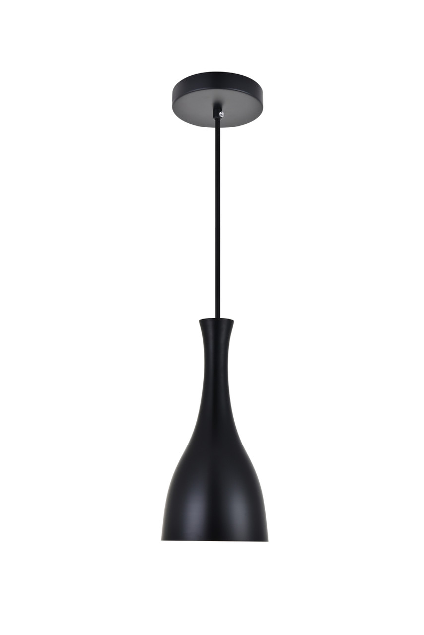 Living District LD2407BK Aiken 1 Light Black Pendant