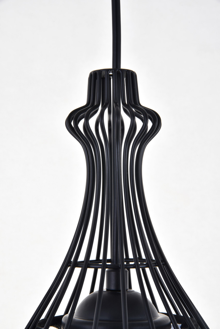 Living District LD2419BK Miya 1 Light Black Pendant