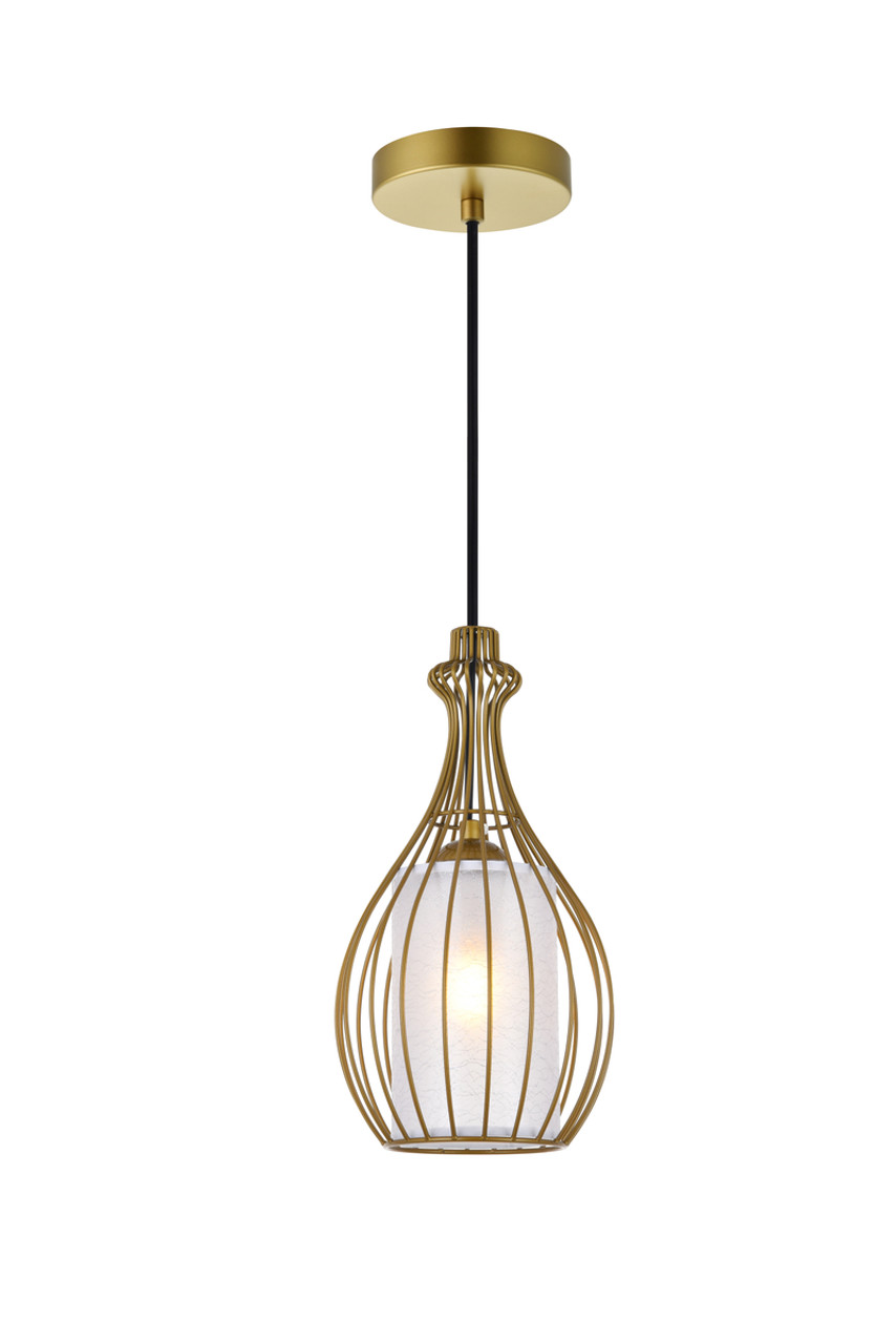 Living District LD2419BR Miya 1 Light Brass Pendant