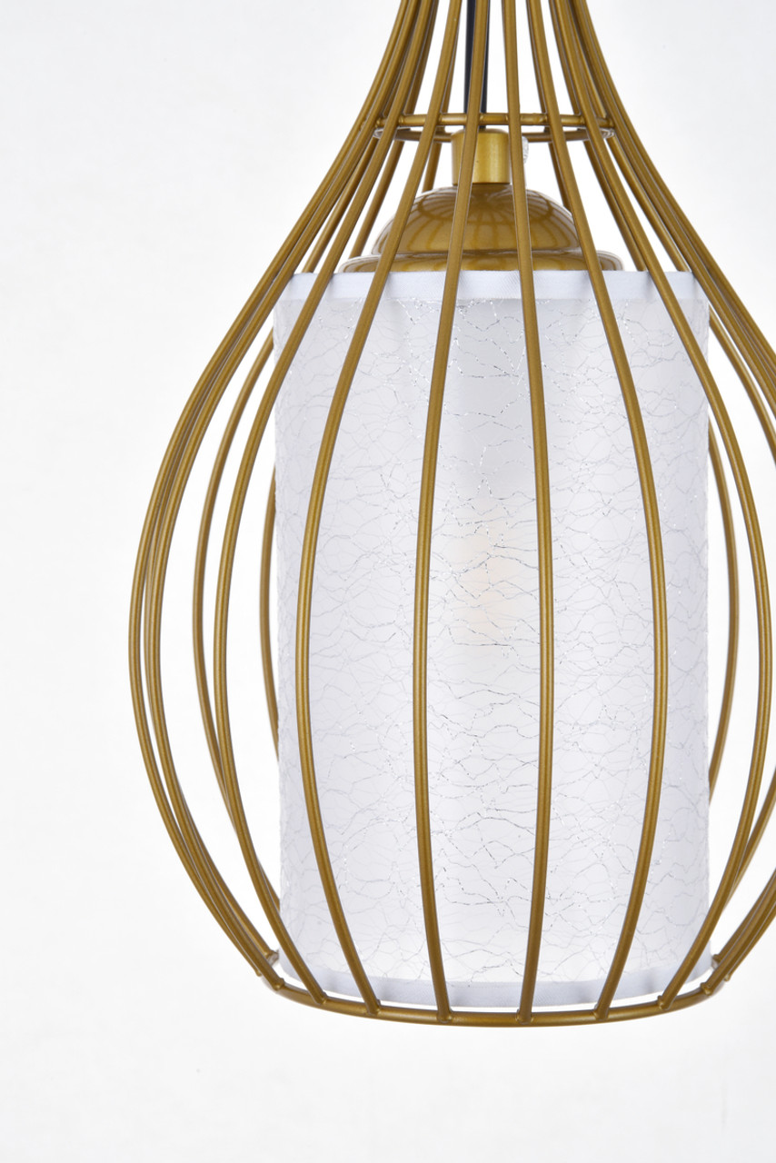 Living District LD2419BR Miya 1 Light Brass Pendant