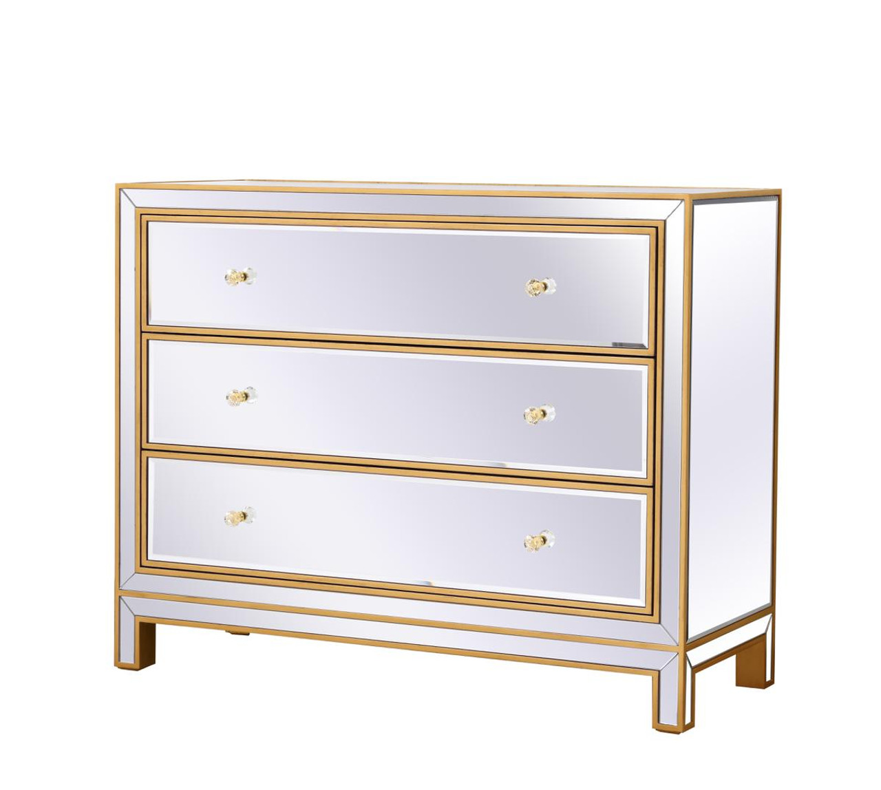 Elegant Decor MF72019G Chest 3 drawers 40in. W x 16in. D x 32in. H in gold