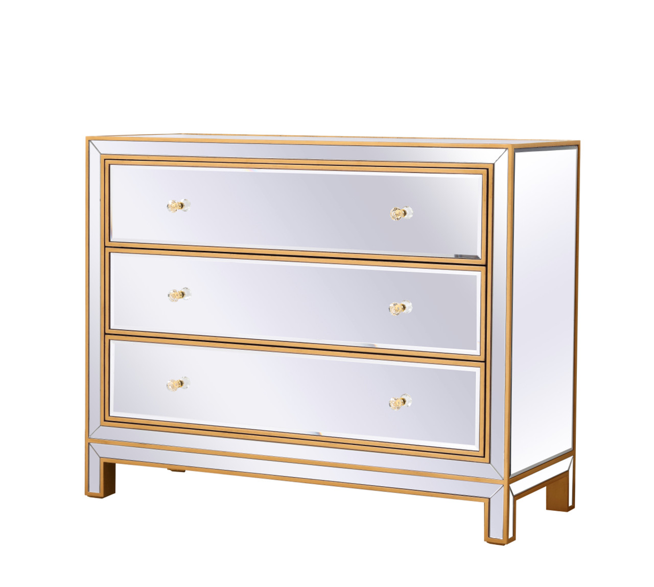 Elegant Decor MF72019G Chest 3 drawers 40in. W x 16in. D x 32in. H in gold