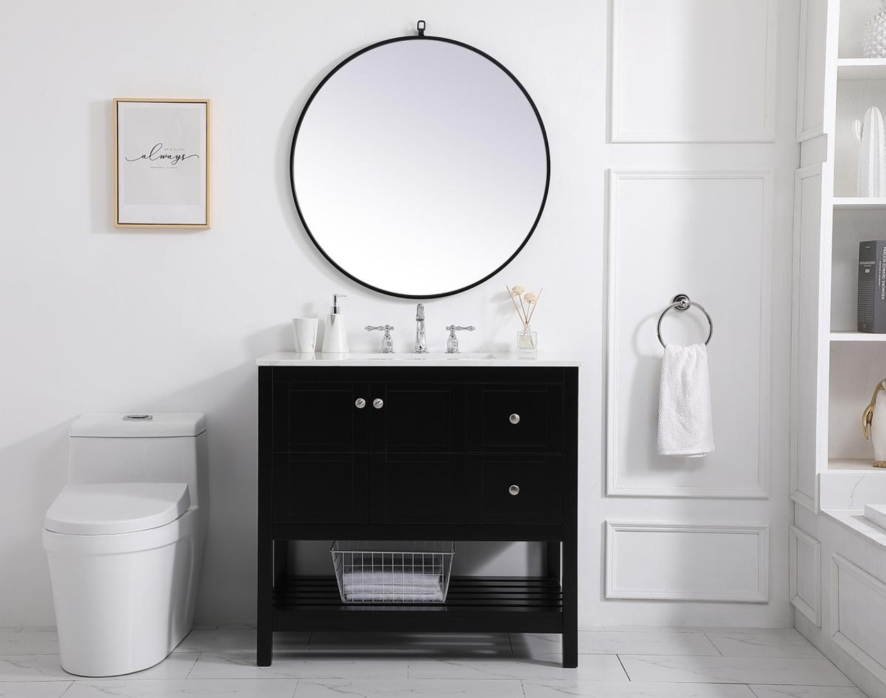 ELEGANT DECOR VF16436BK 36 inch Single Bathroom Vanity in Black ELEGANT DECOR VF16436BK 36 inch Single Bathroom Vanity in Black