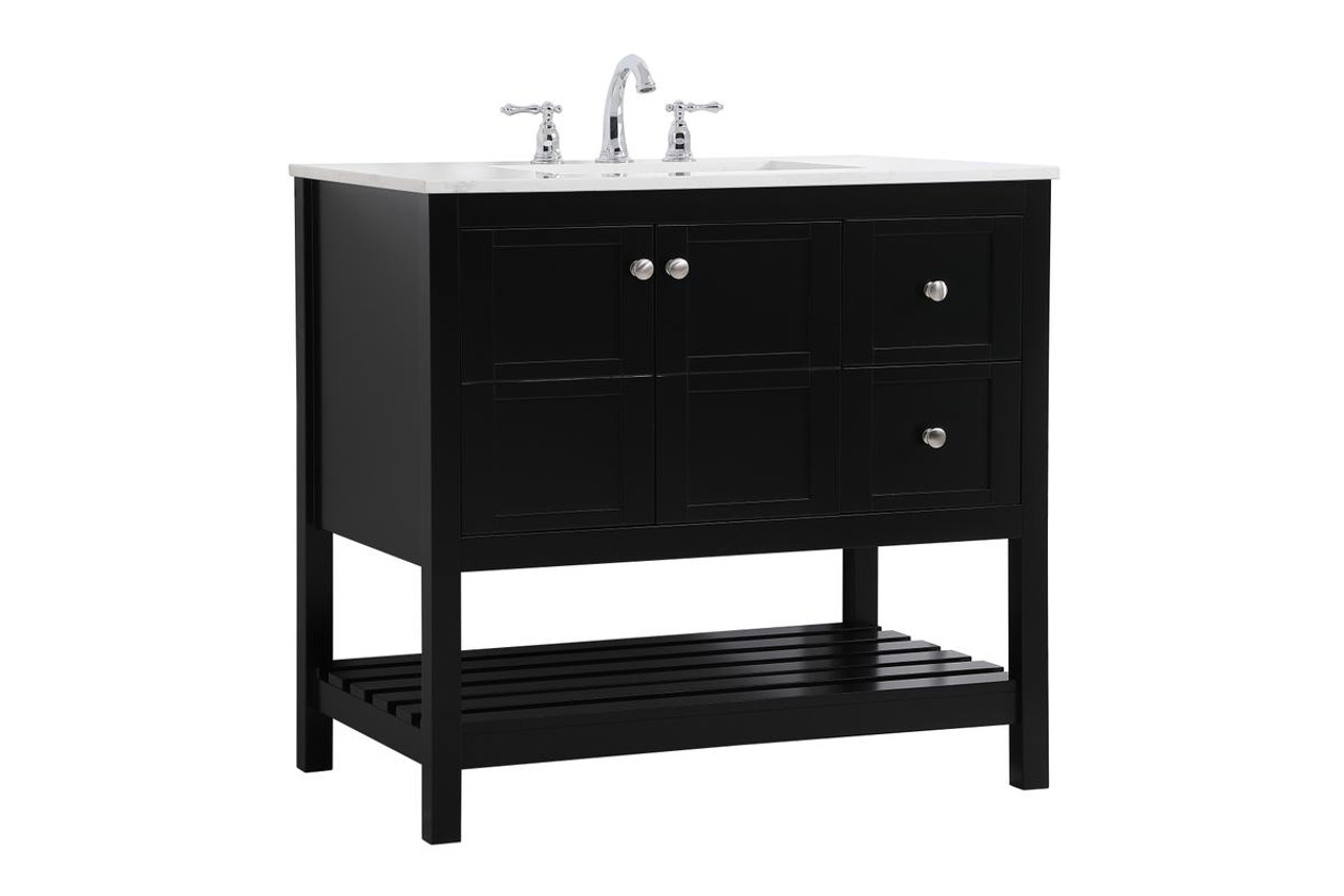 ELEGANT DECOR VF16436BK 36 inch Single Bathroom Vanity in Black ELEGANT DECOR VF16436BK 36 inch Single Bathroom Vanity in Black