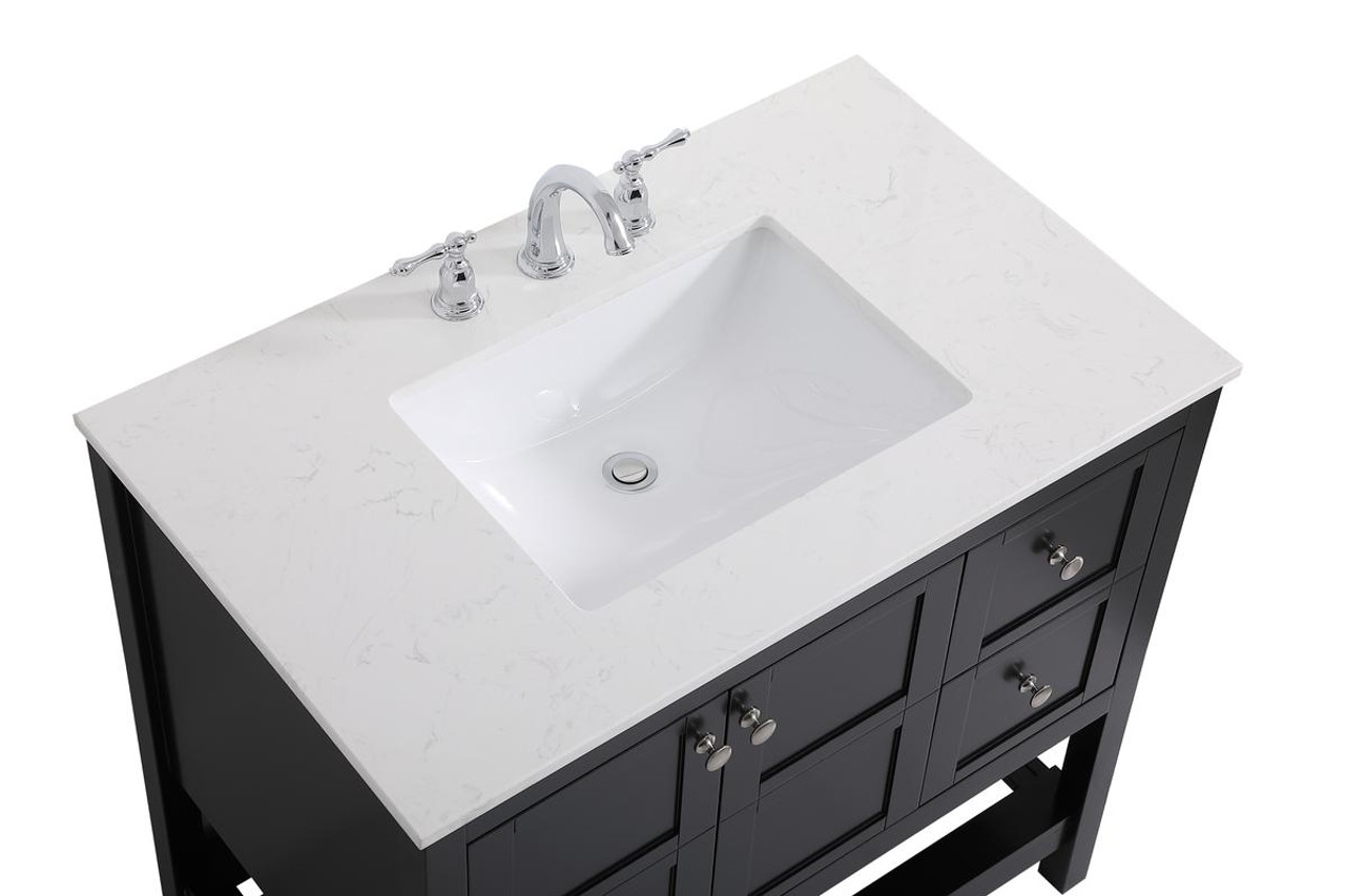 ELEGANT DECOR VF16436BK 36 inch Single Bathroom Vanity in Black ELEGANT DECOR VF16436BK 36 inch Single Bathroom Vanity in Black
