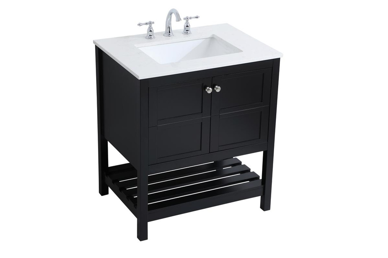ELEGANT DECOR VF16430BK 30 inch Single Bathroom Vanity in Black ELEGANT DECOR VF16430BK 30 inch Single Bathroom Vanity in Black
