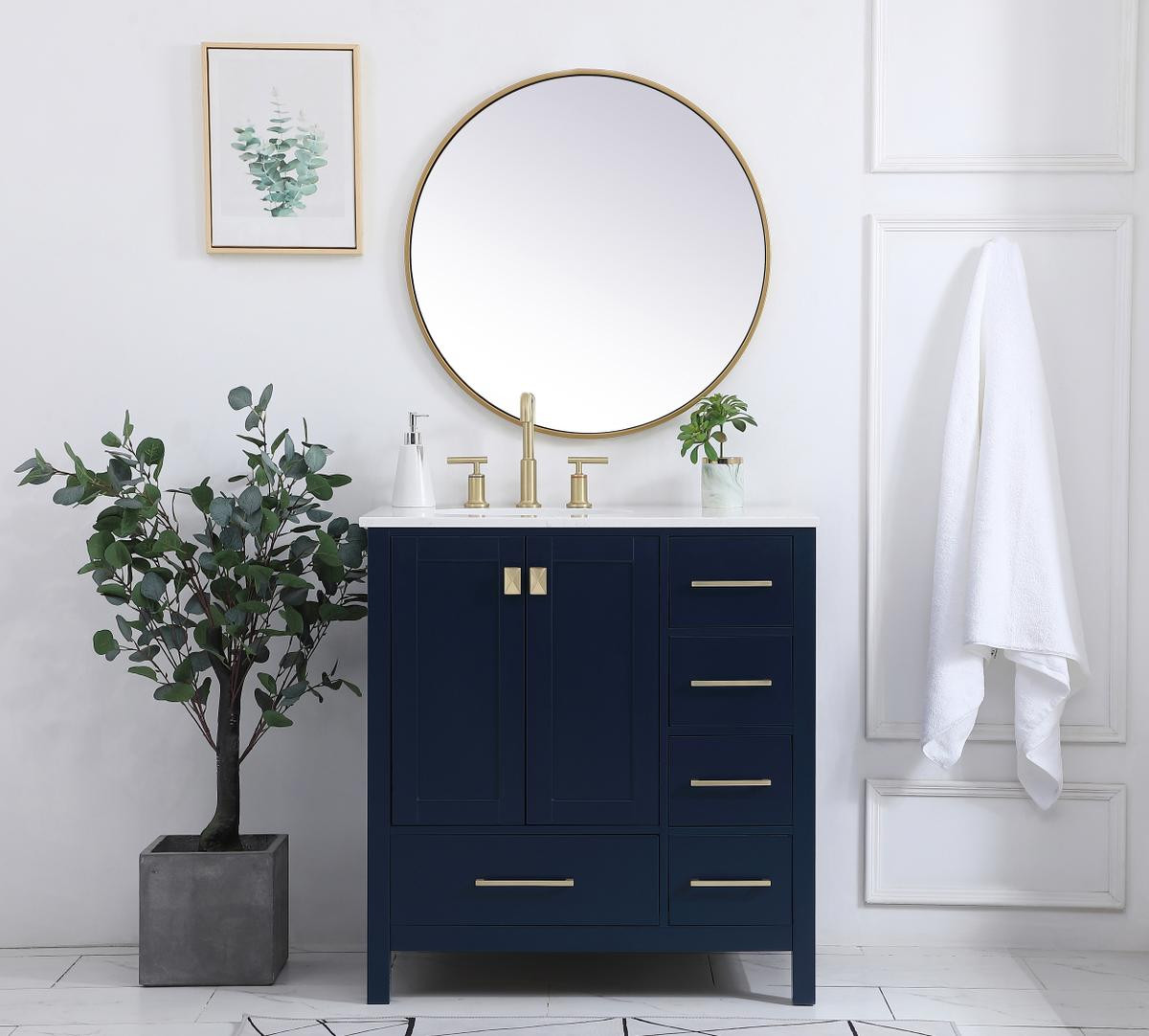 ELEGANT DECOR VF18832BL 32 inch Single Bathroom Vanity in Blue