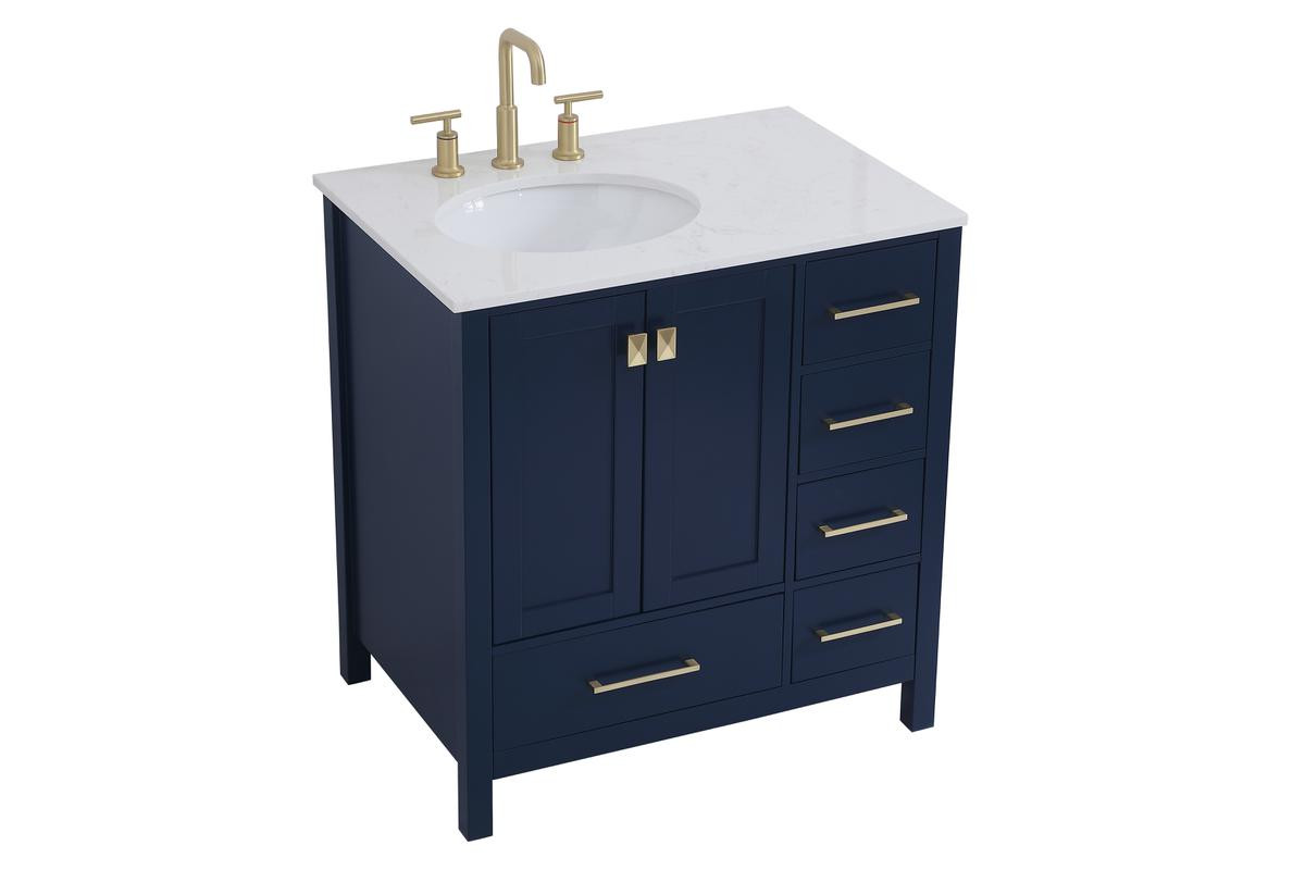 ELEGANT DECOR VF18832BL 32 inch Single Bathroom Vanity in Blue