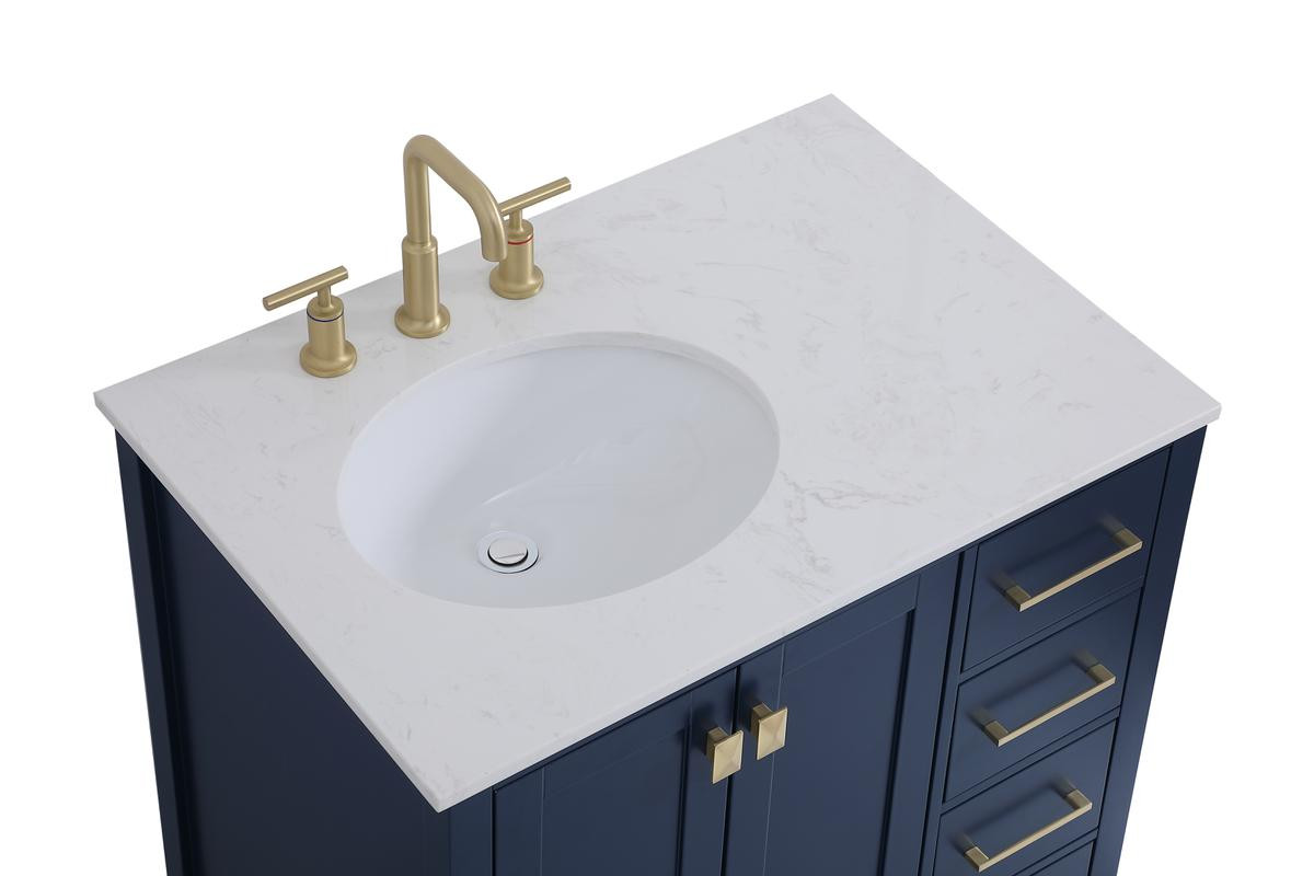 ELEGANT DECOR VF18832BL 32 inch Single Bathroom Vanity in Blue