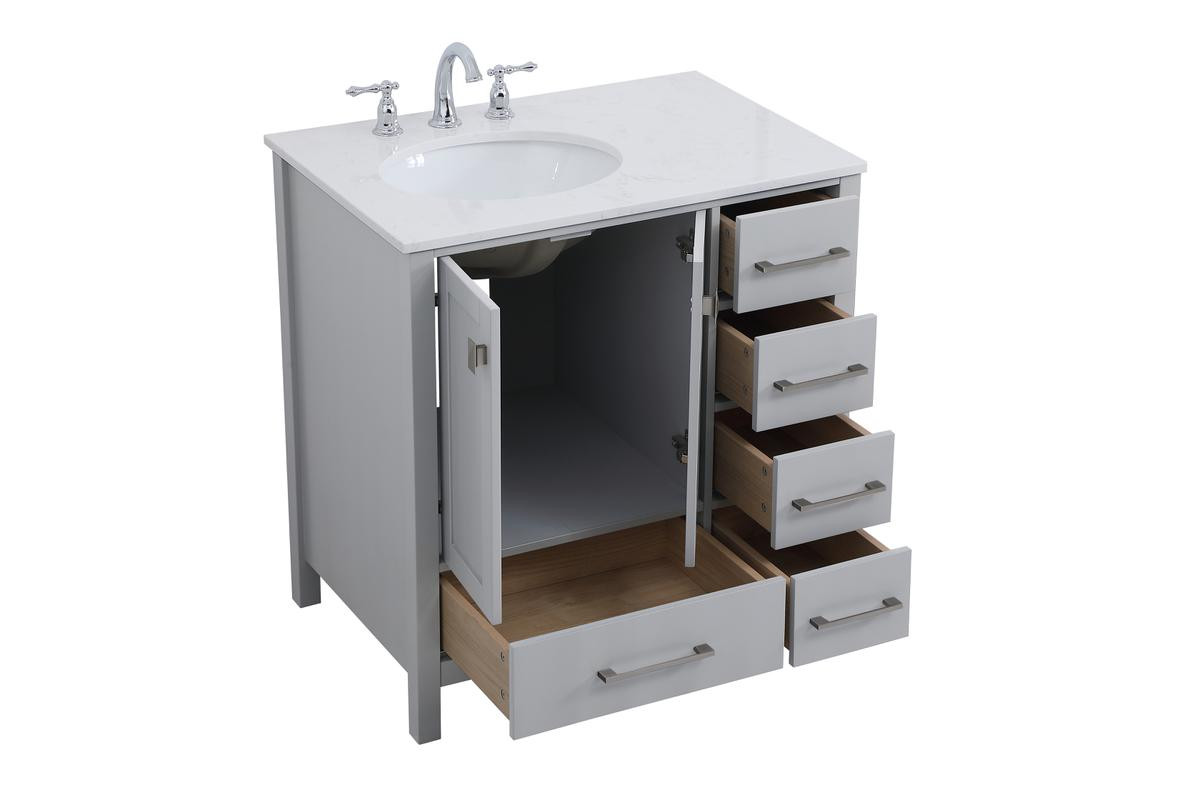 ELEGANT DECOR VF18832GR 32 inch Single Bathroom Vanity in Gray