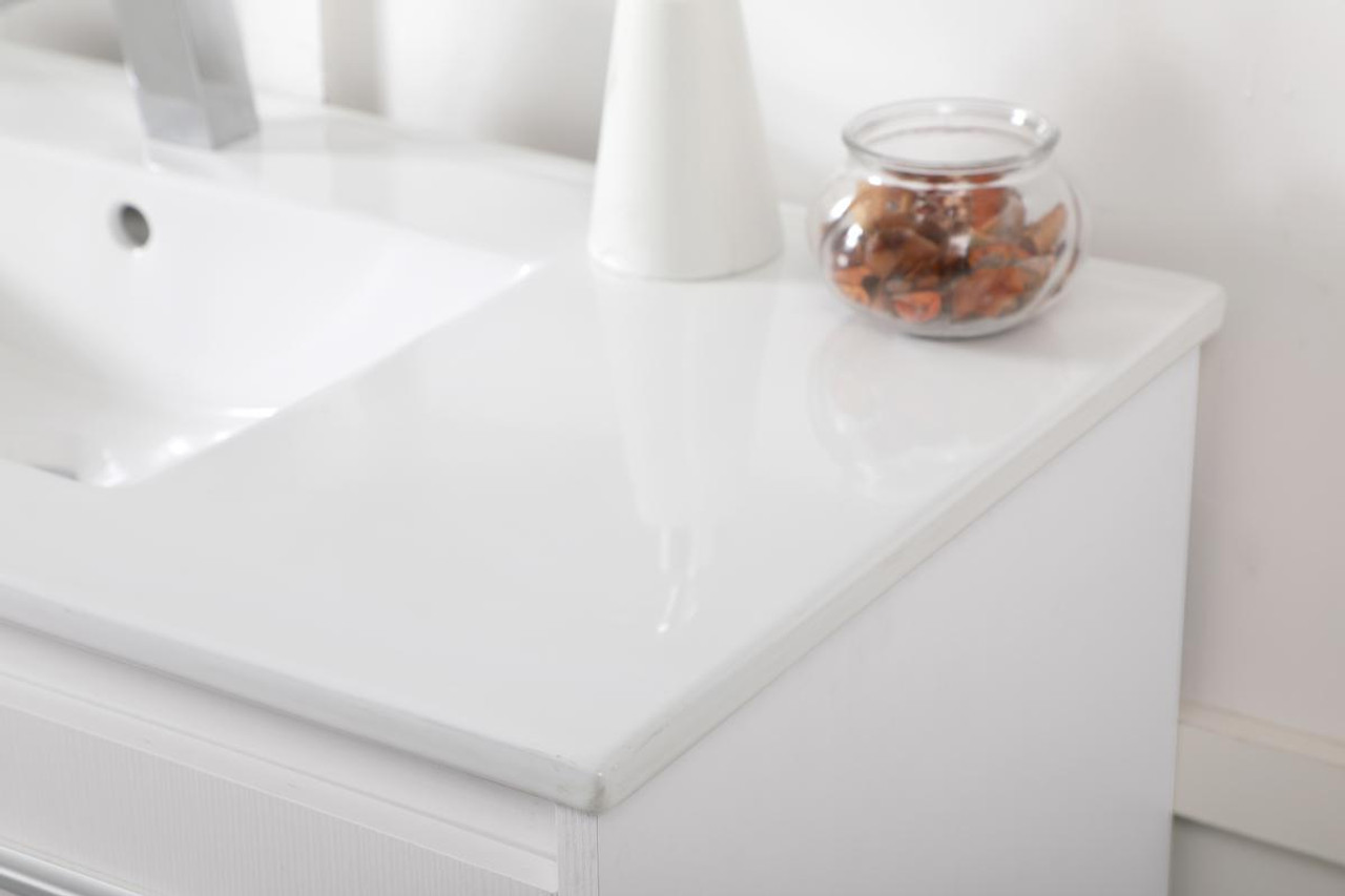 ELEGANT DECOR VF44040WH 40 inch  Single Bathroom Floating Vanity in White ELEGANT DECOR VF44040WH 40 inch  Single Bathroom Floating Vanity in White