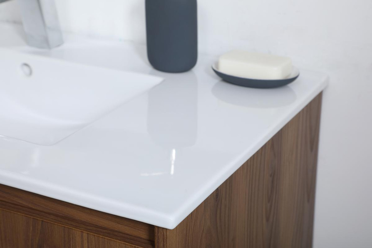 ELEGANT DECOR VF44036WB 36 inch  Single Bathroom Floating Vanity in Walnut Brown ELEGANT DECOR VF44036WB 36 inch  Single Bathroom Floating Vanity in Walnut Brown