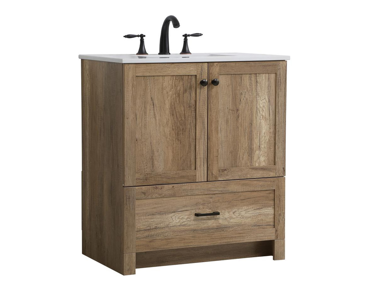 ELEGANT DECOR VF2830NT 30 inch Single Bathroom Vanity in Natural oak ELEGANT DECOR VF2830NT 30 inch Single Bathroom Vanity in Natural oak