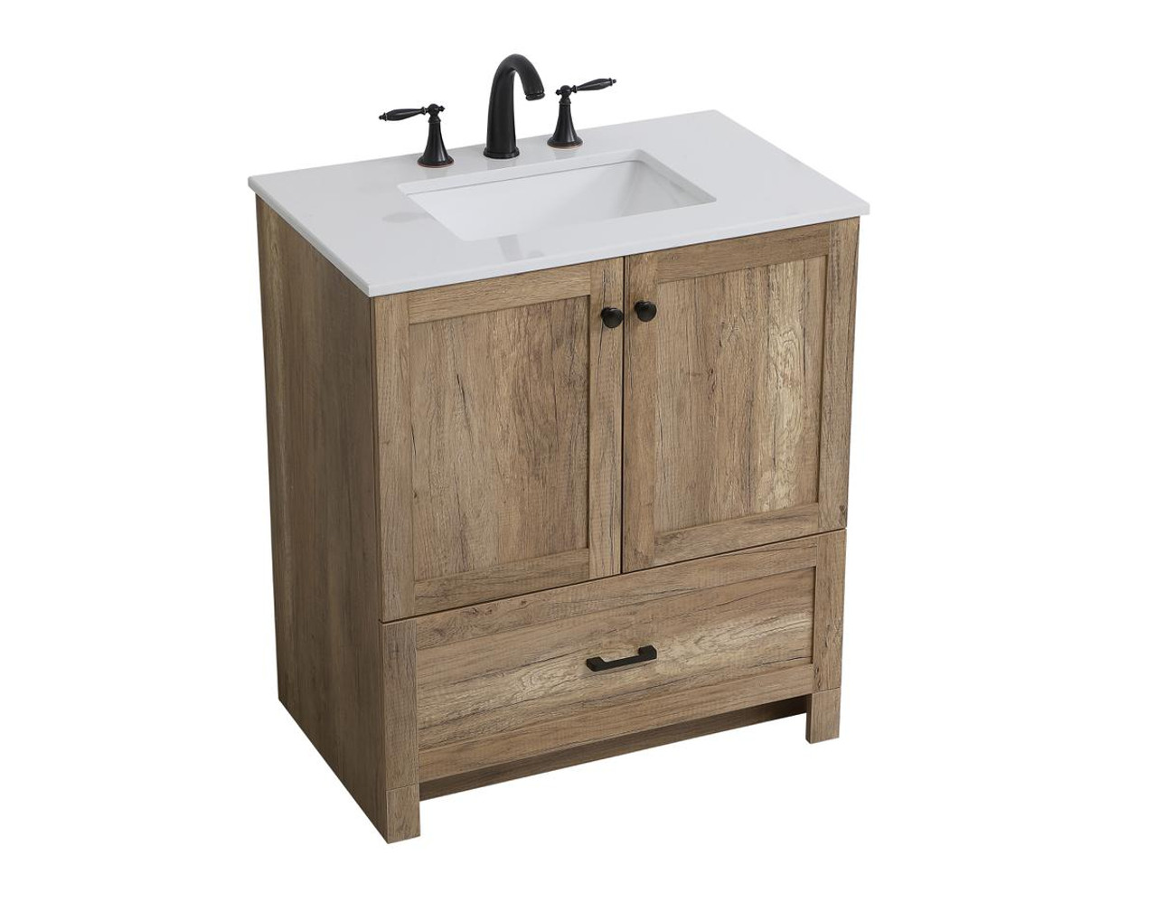 ELEGANT DECOR VF2830NT 30 inch Single Bathroom Vanity in Natural oak ELEGANT DECOR VF2830NT 30 inch Single Bathroom Vanity in Natural oak