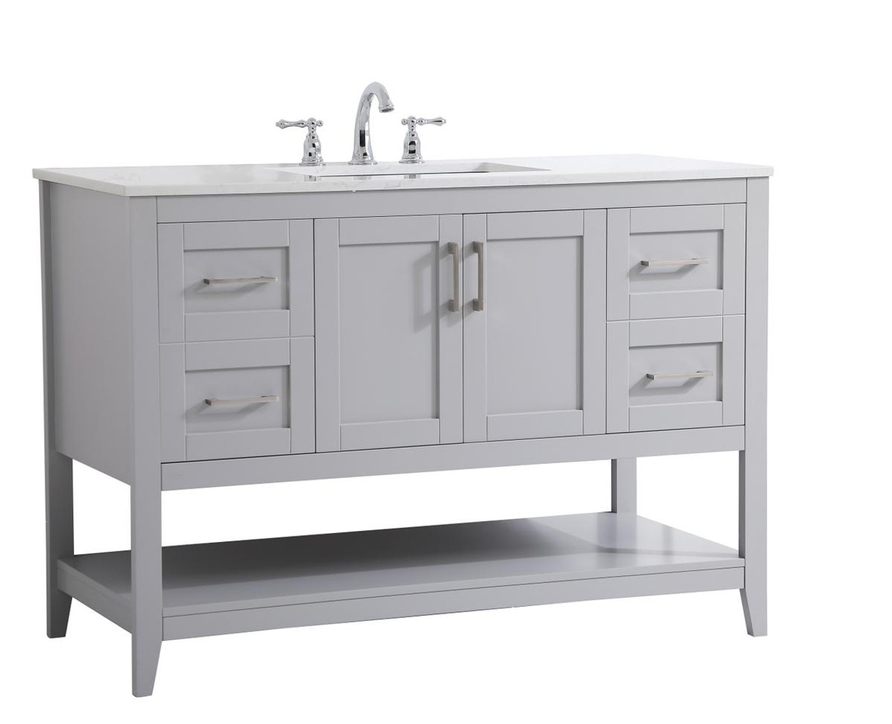 ELEGANT DECOR VF16048GR 48 inch Single Bathroom Vanity in Grey ELEGANT DECOR VF16048GR 48 inch Single Bathroom Vanity in Grey