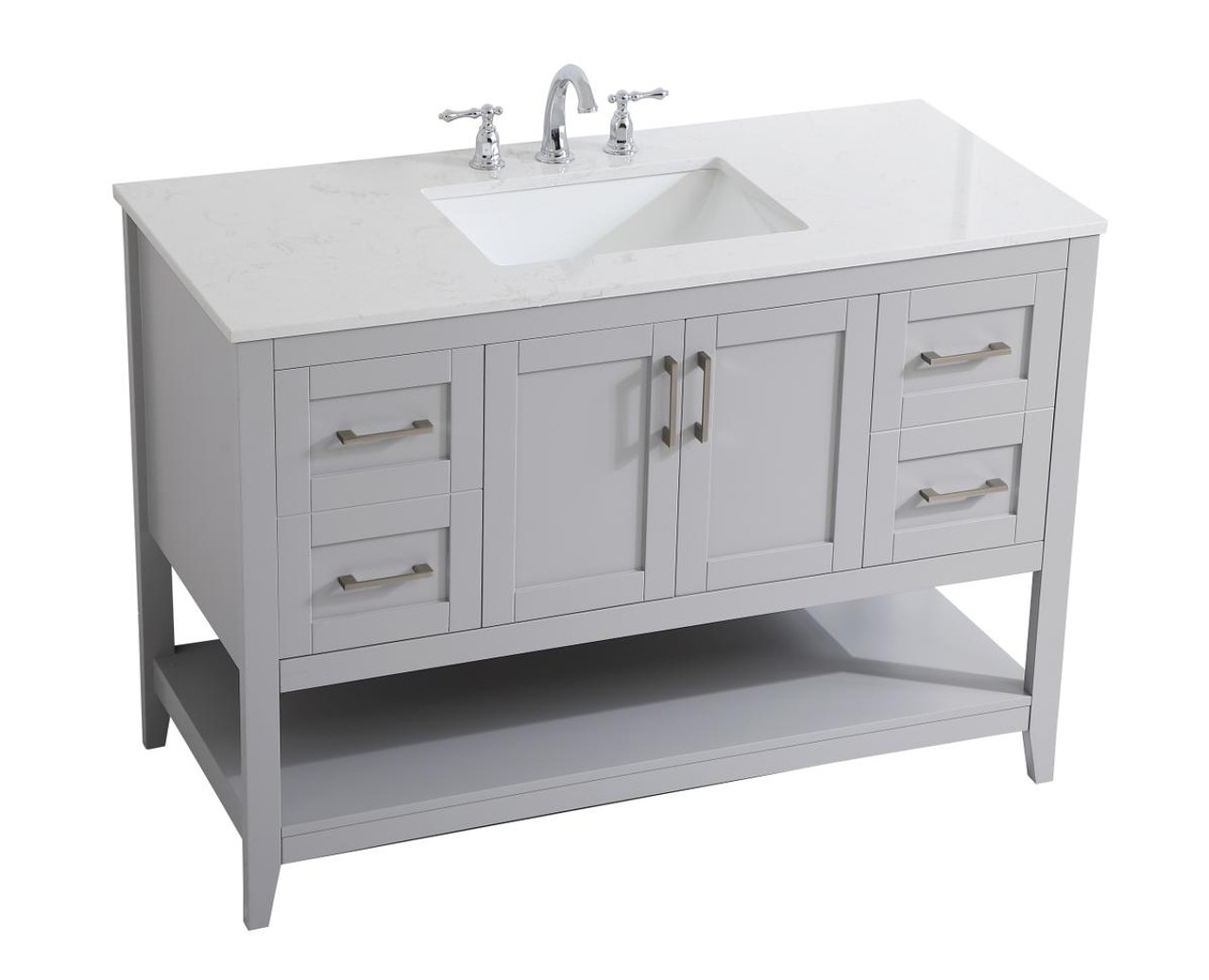 ELEGANT DECOR VF16048GR 48 inch Single Bathroom Vanity in Grey ELEGANT DECOR VF16048GR 48 inch Single Bathroom Vanity in Grey