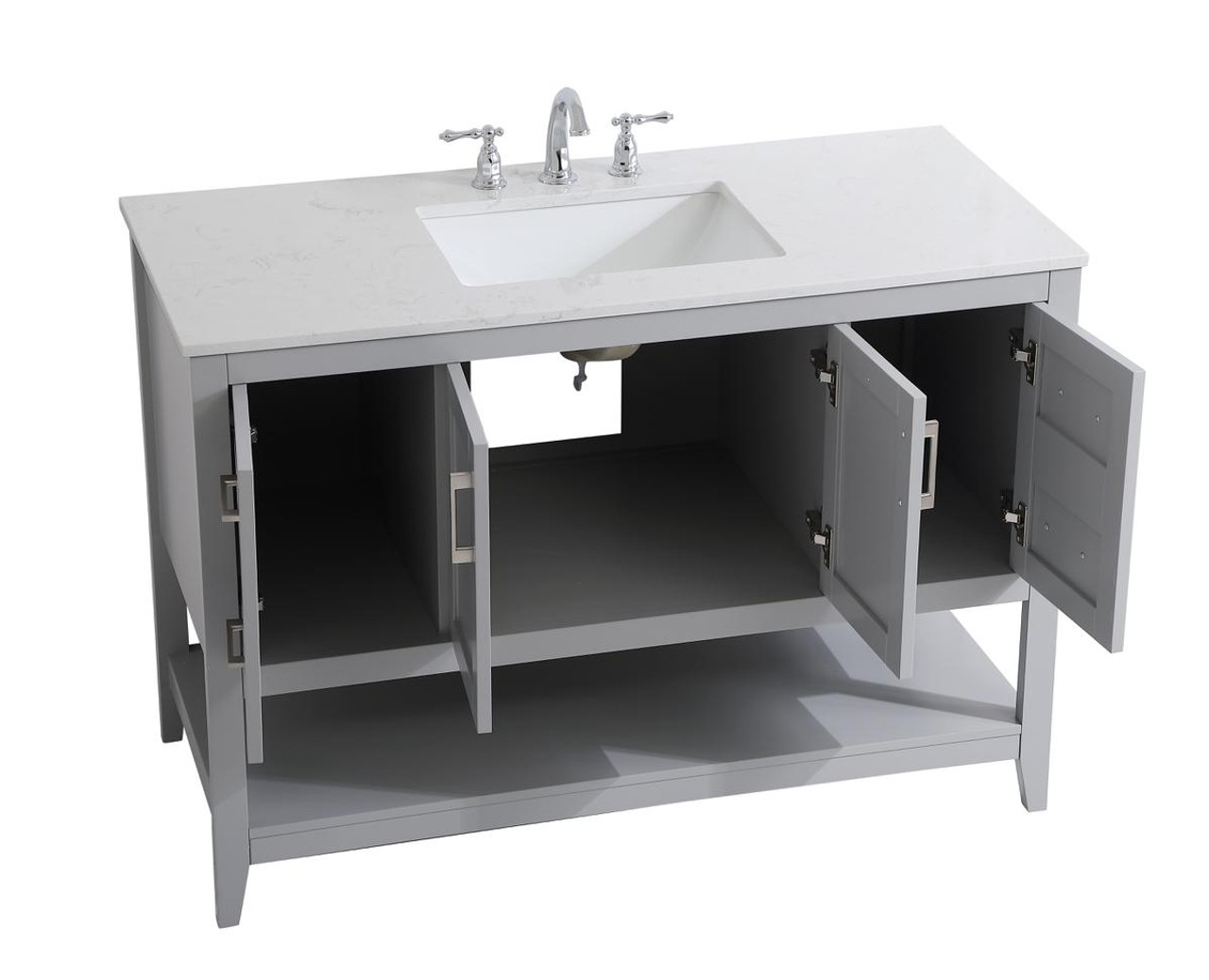 ELEGANT DECOR VF16048GR 48 inch Single Bathroom Vanity in Grey ELEGANT DECOR VF16048GR 48 inch Single Bathroom Vanity in Grey