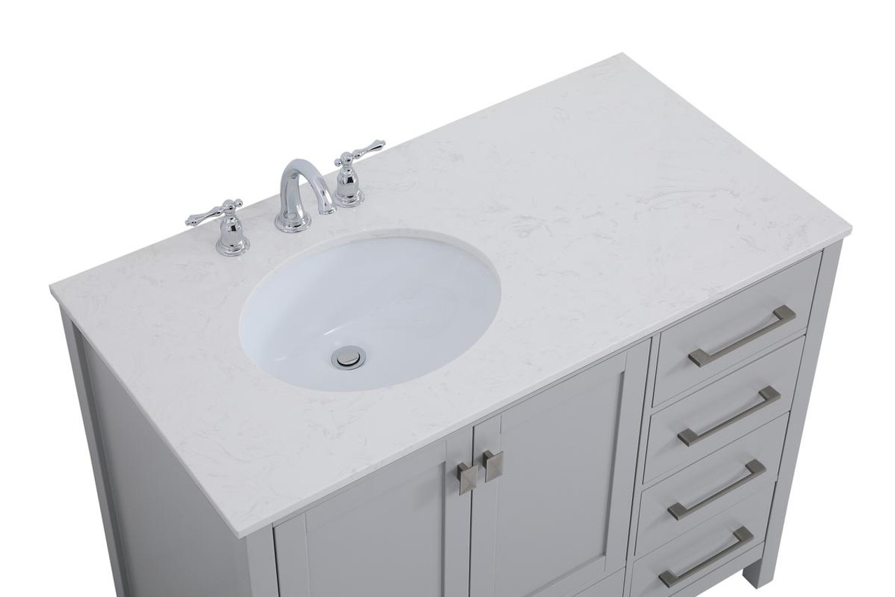 ELEGANT DECOR VF18842GR 42 inch Single Bathroom Vanity in Gray ELEGANT DECOR VF18842GR 42 inch Single Bathroom Vanity in Gray