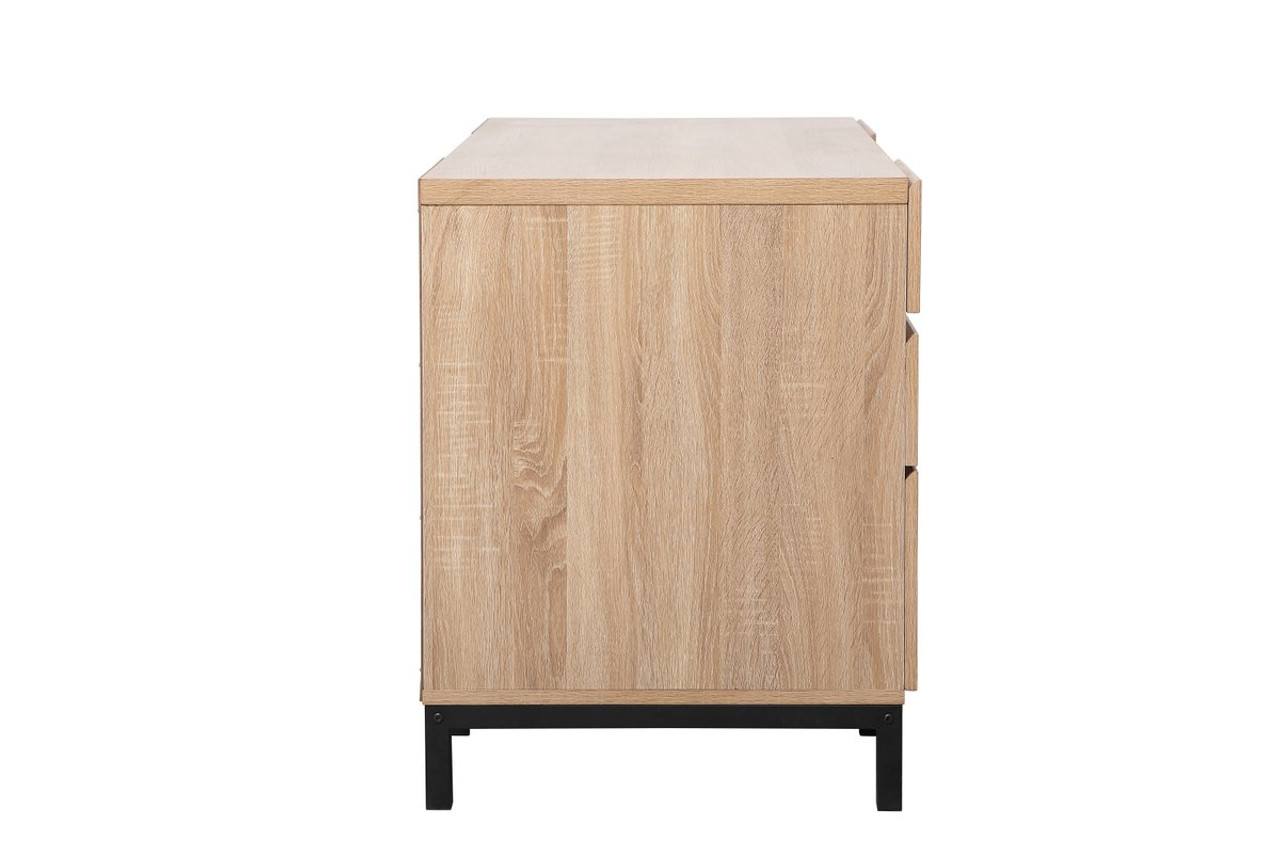 ELEGANT DECOR DF11002MW Emerson industrial double cabinet desk in mango wood