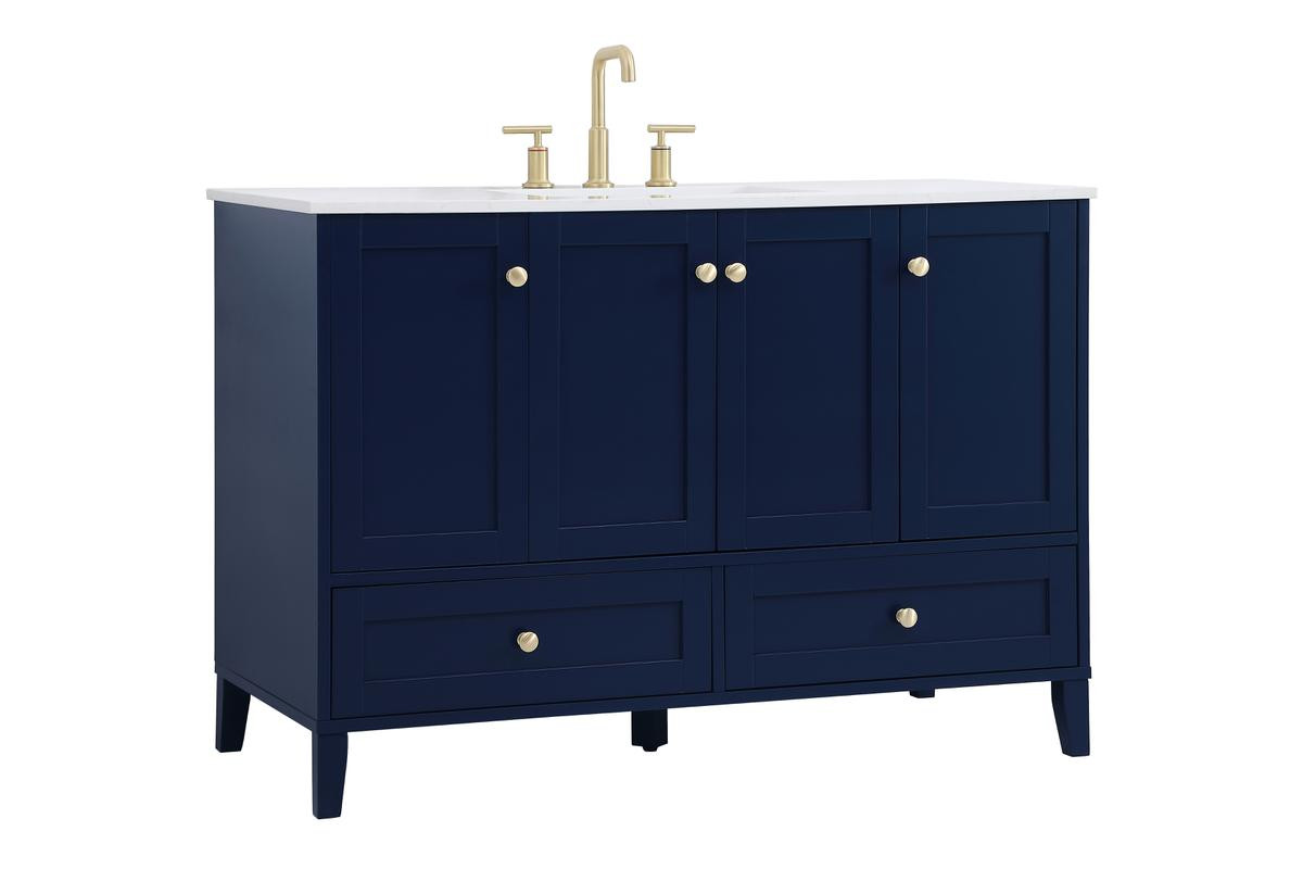 ELEGANT DECOR VF18048BL 48 inch Single Bathroom Vanity in Blue