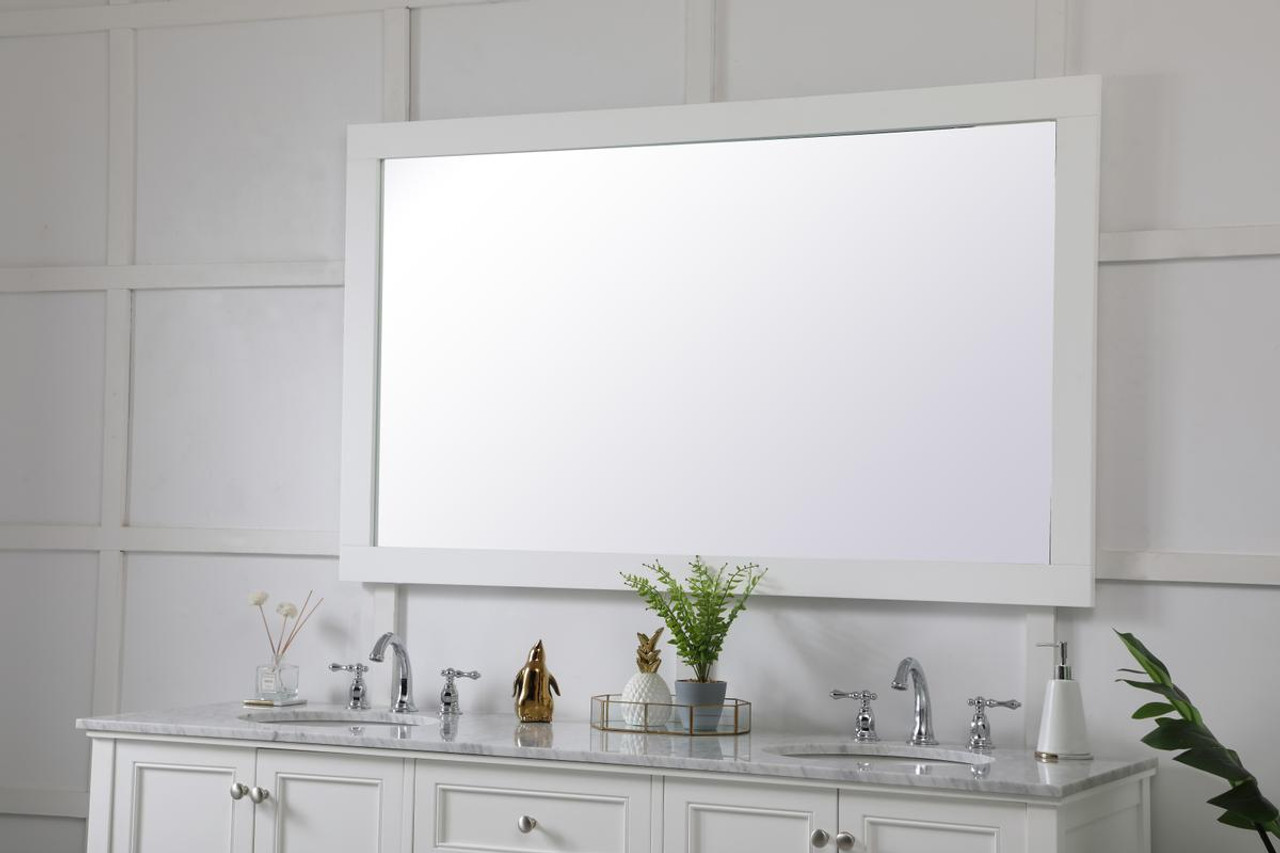 Elegant Decor VM26036WH Aqua rectangle vanity mirror 60 inch in White