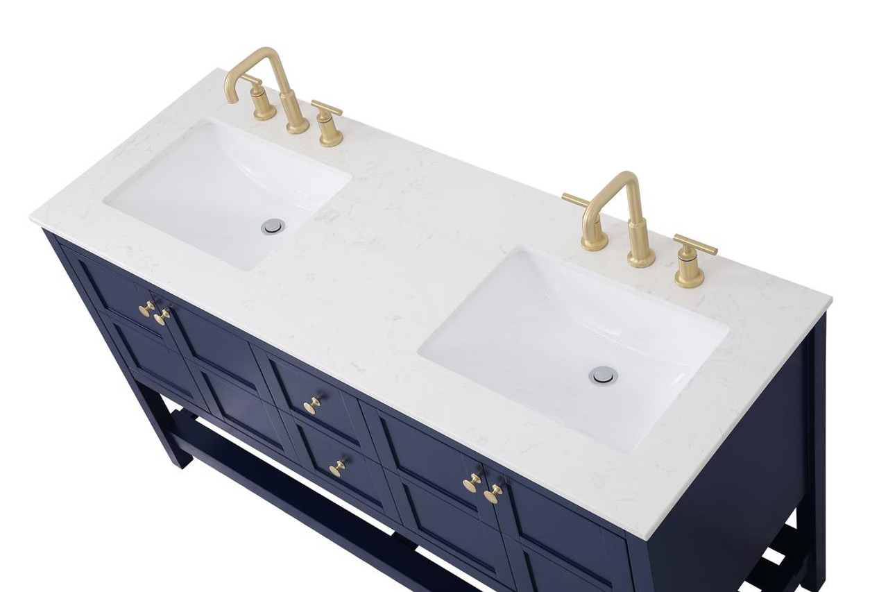 ELEGANT DECOR VF16460DBL 60 inch Single Bathroom Vanity in Blue