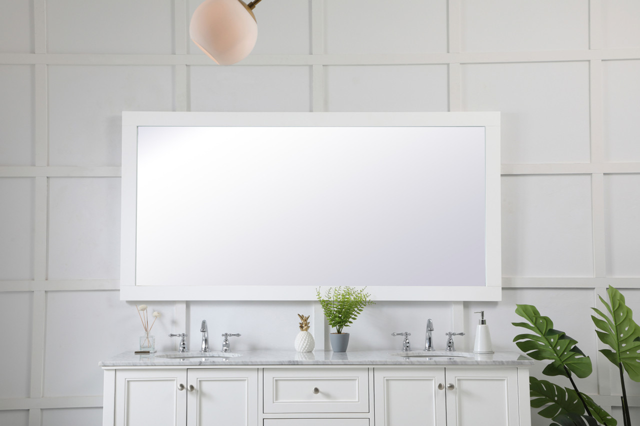 Elegant Decor VM27236WH Aqua rectangle vanity mirror 72 inch in White