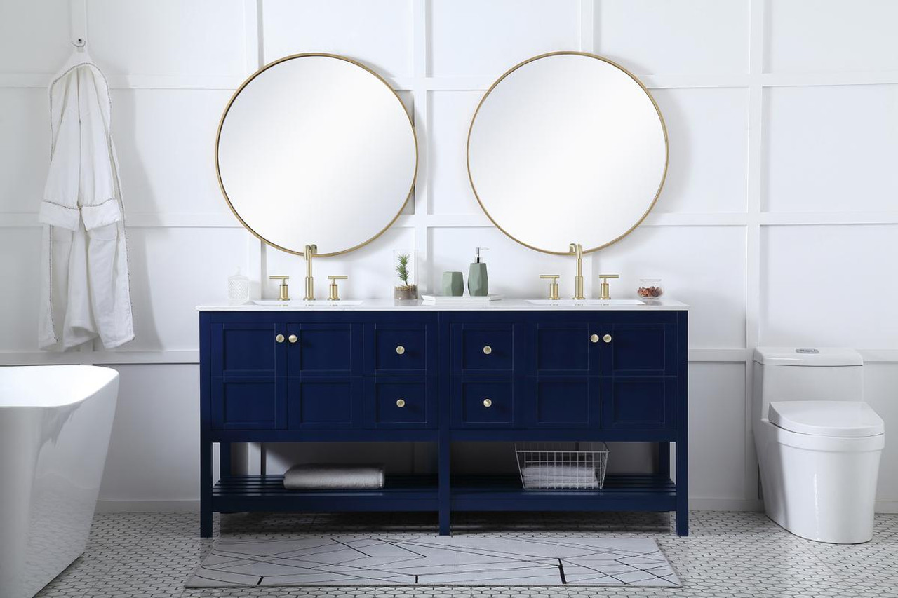 72 Navy Blue Double Sink Vanity