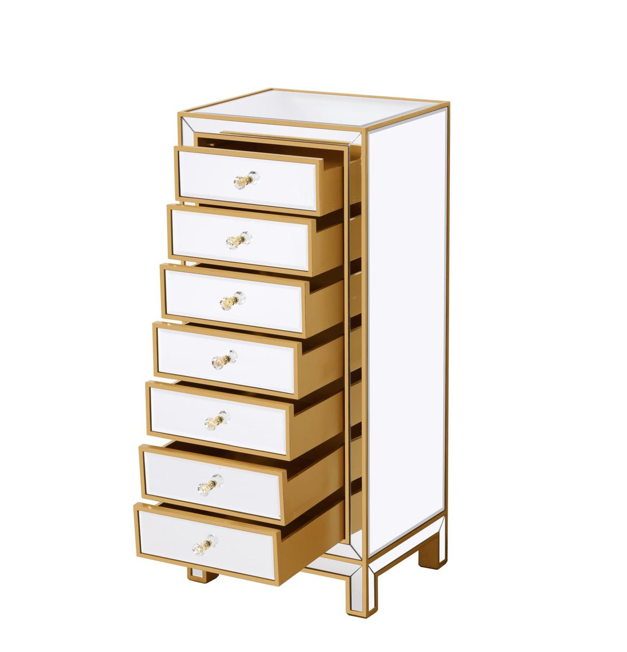 ELEGANT DECOR MF72047G Lingerie Chest 7 drawers 18in. W x 15in. D x 42in. H in gold