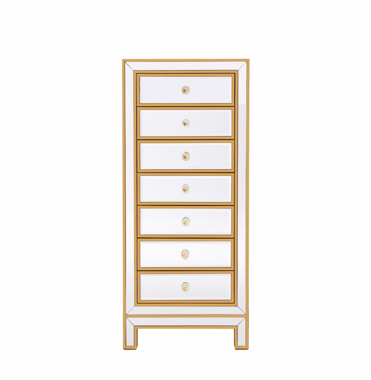 ELEGANT DECOR MF72047G Lingerie Chest 7 drawers 18in. W x 15in. D x 42in. H in gold