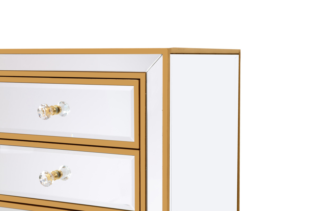 ELEGANT DECOR MF72047G Lingerie Chest 7 drawers 18in. W x 15in. D x 42in. H in gold