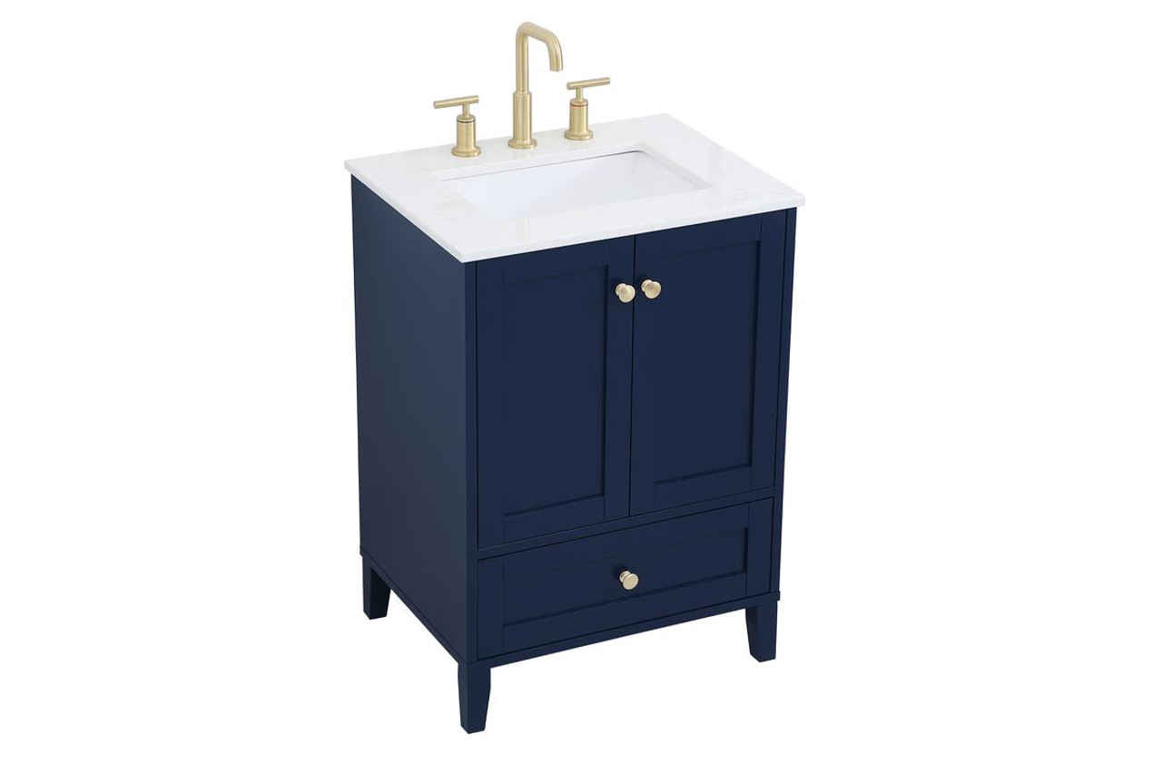 ELEGANT DECOR VF18024BL 24 inch Single Bathroom Vanity in Blue ELEGANT DECOR VF18024BL 24 inch Single Bathroom Vanity in Blue