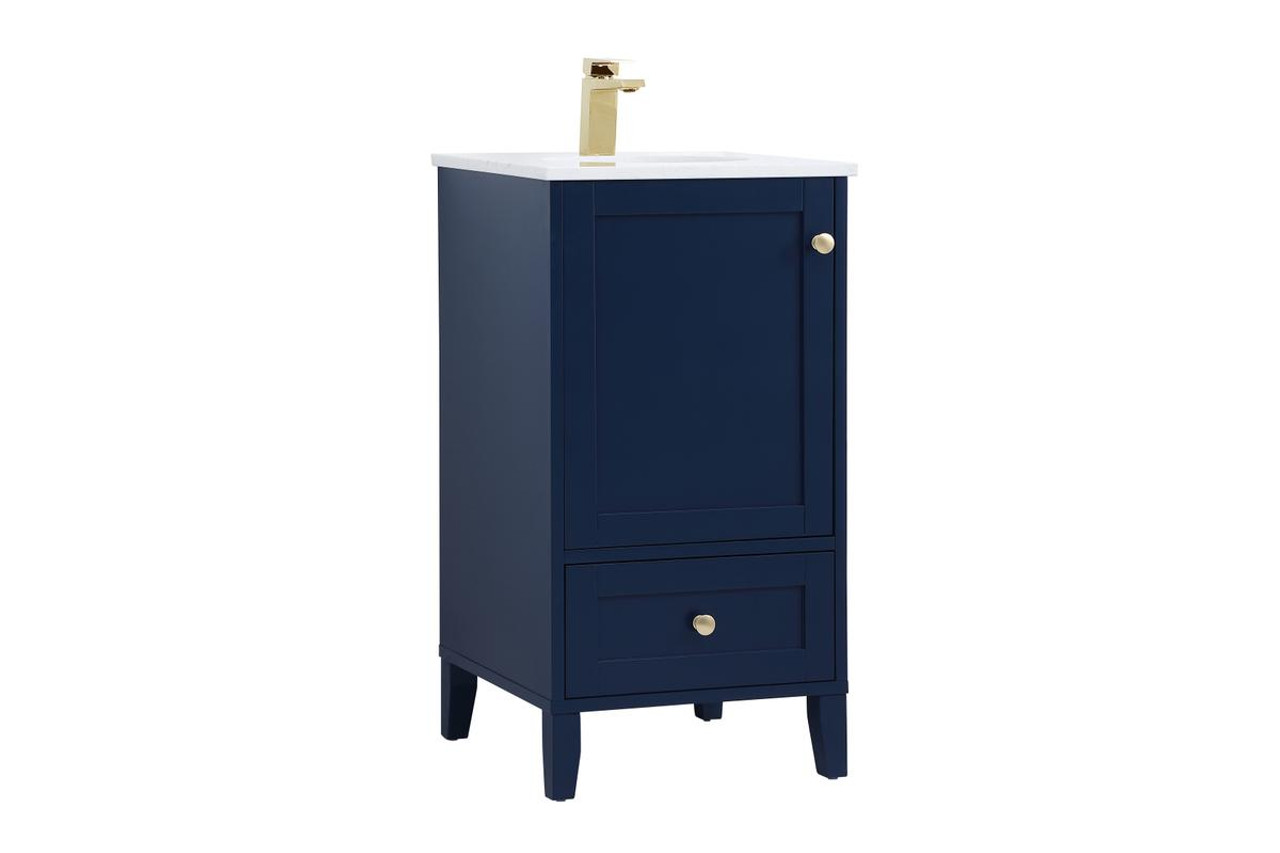 ELEGANT DECOR VF18018BL 18 inch Single Bathroom Vanity in Blue ELEGANT DECOR VF18018BL 18 inch Single Bathroom Vanity in Blue
